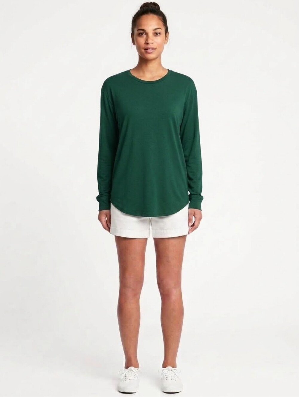 Long-Sleeve Crewneck Top in Forest Green For Women/Men XS-3XL NWT